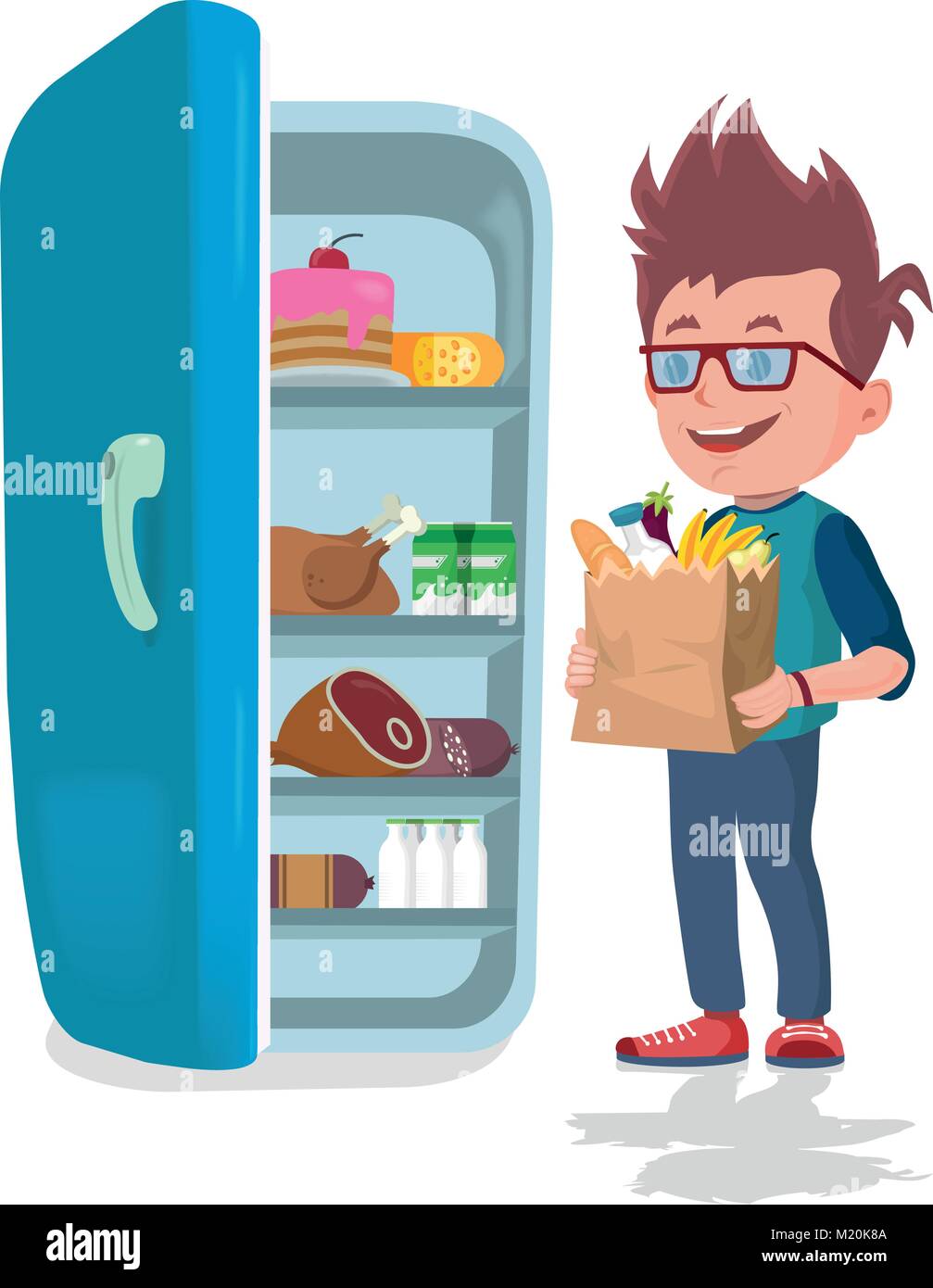 Teen in fridge Stock Vector Images Alamy