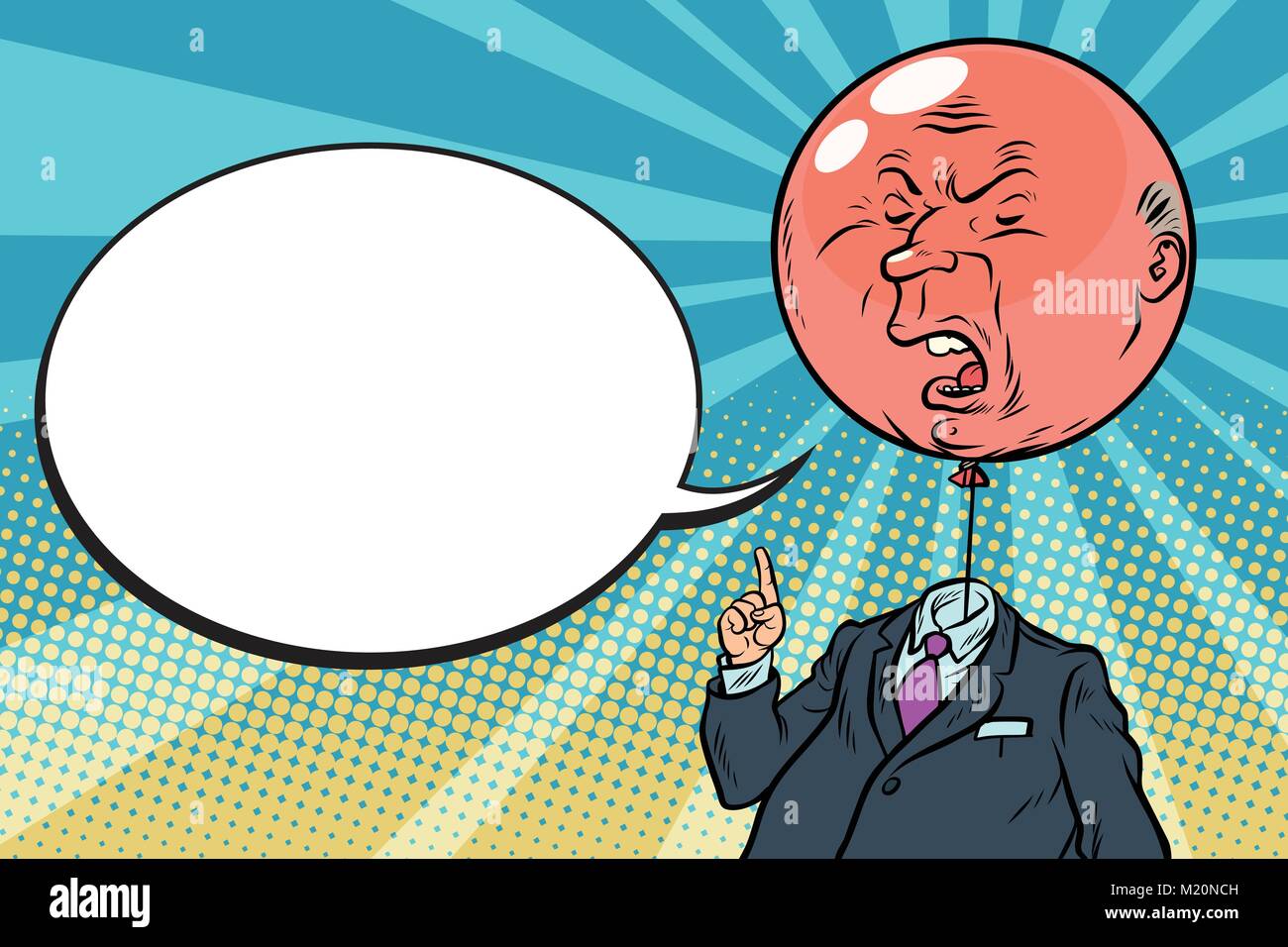 angry bloated red boss bubble Stock Vector