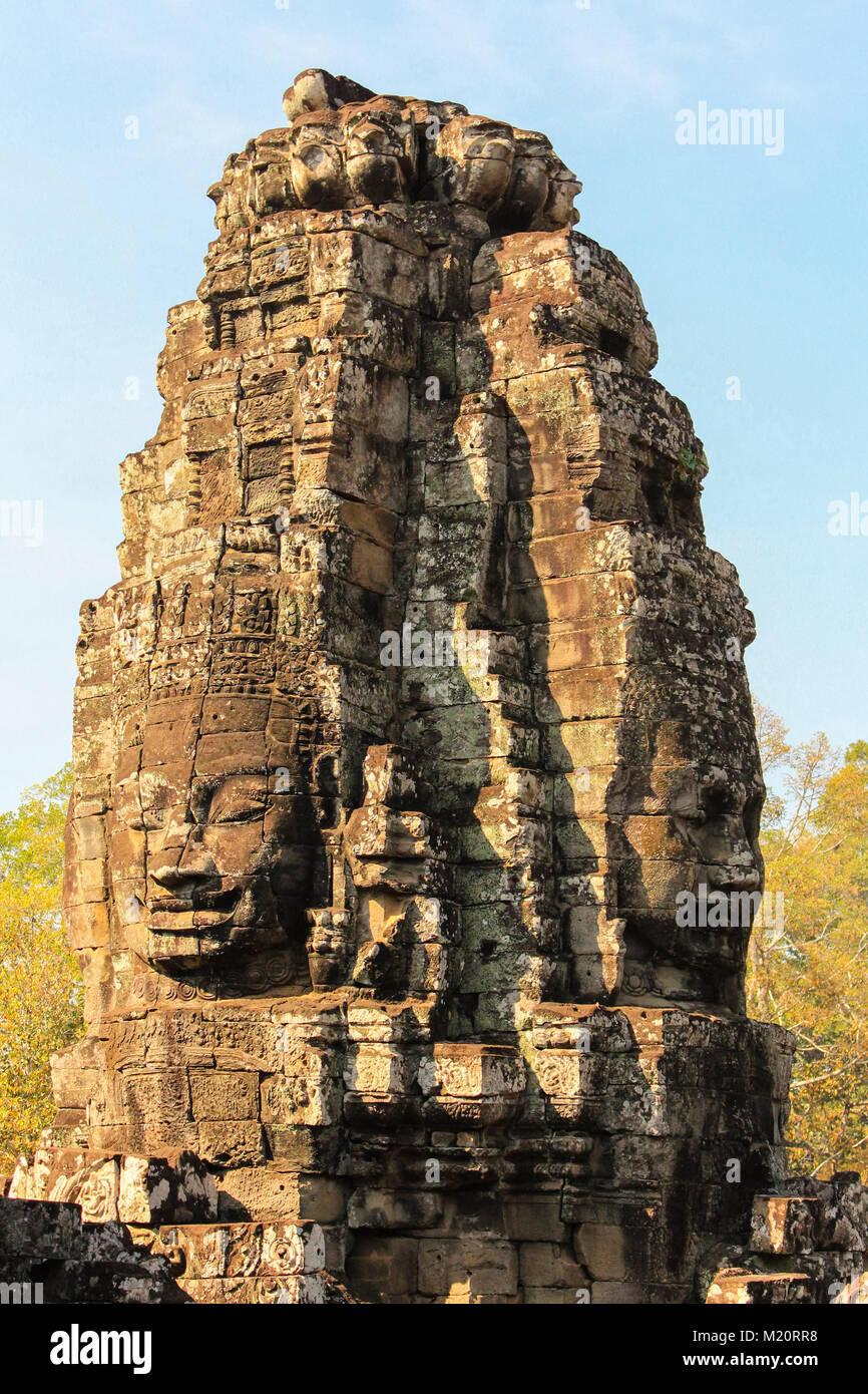 Bayon face, Temples of Angkor - Siem Reap, Cambodia Stock Photo