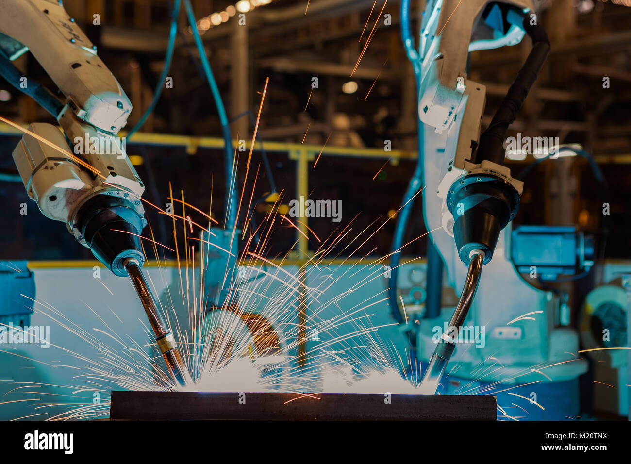 robot welding part in automotive industrial Stock Photo - Alamy