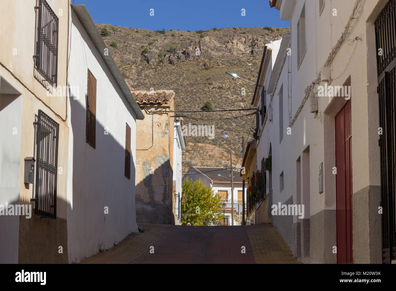 Narrow Street in Oria a Small Rural Town in Almeria Province Andalucía Spain Stock Photo