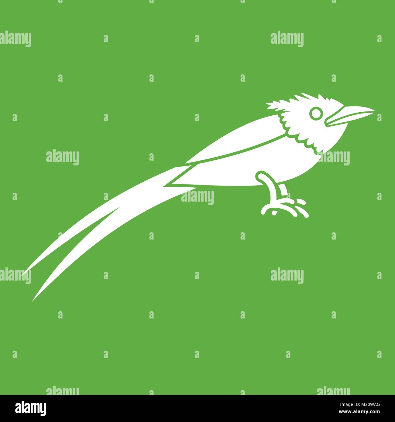 Asian paradise flycatcher icon green Stock Vector