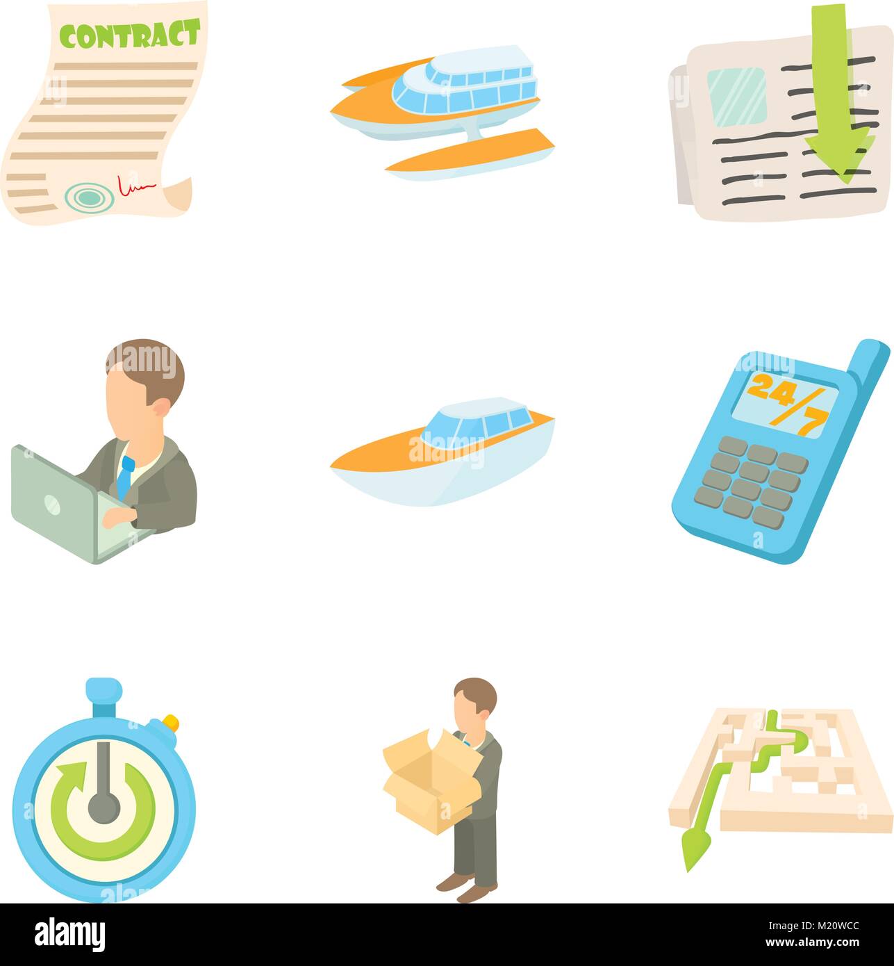 Rear icons set, cartoon style Stock Vector Image & Art - Alamy