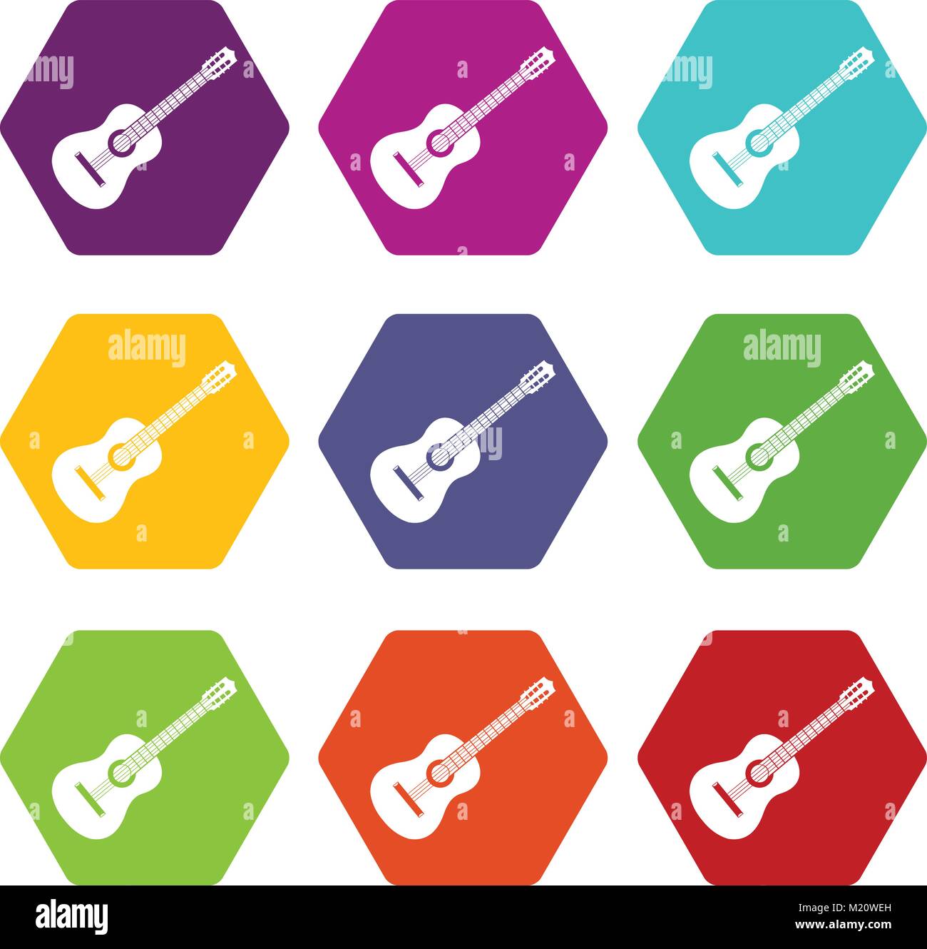 Guitar icon set color hexahedron Stock Vector Image & Art - Alamy