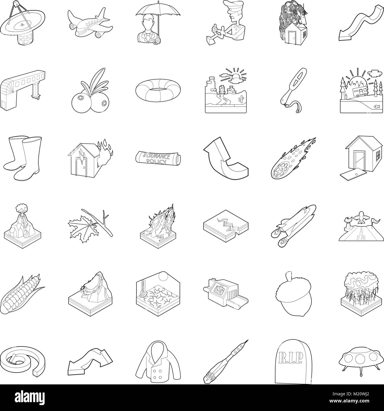 Air environment icons set, outline style Stock Vector Image & Art - Alamy