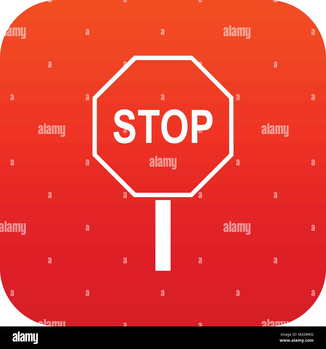 Stop road sign icon digital red Stock Vector Image & Art - Alamy