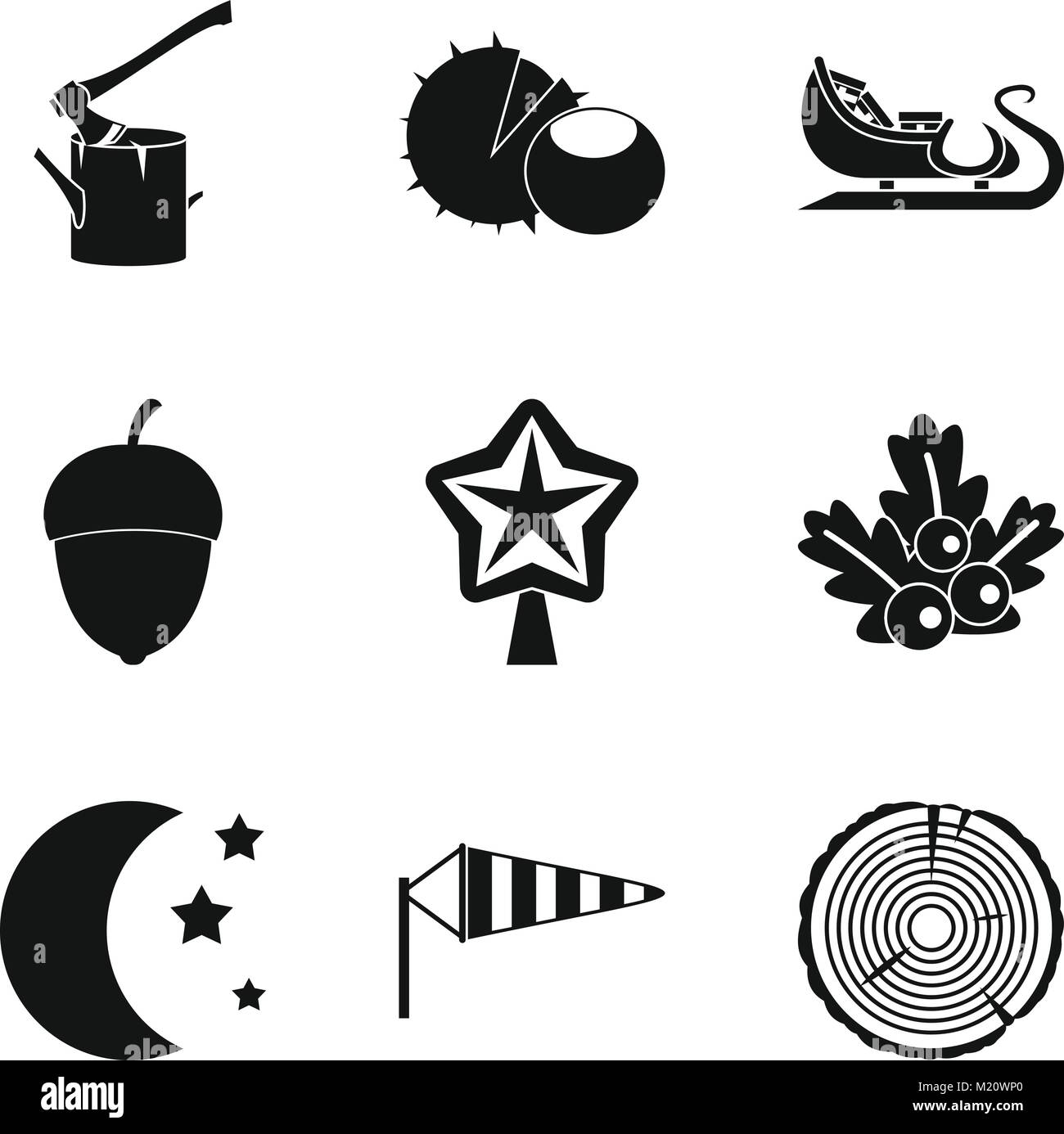 Lumberjack icons set, simple style Stock Vector Image & Art - Alamy