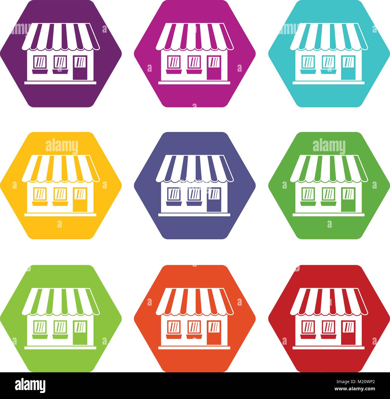 Shop icon set color hexahedron Stock Vector Image & Art - Alamy