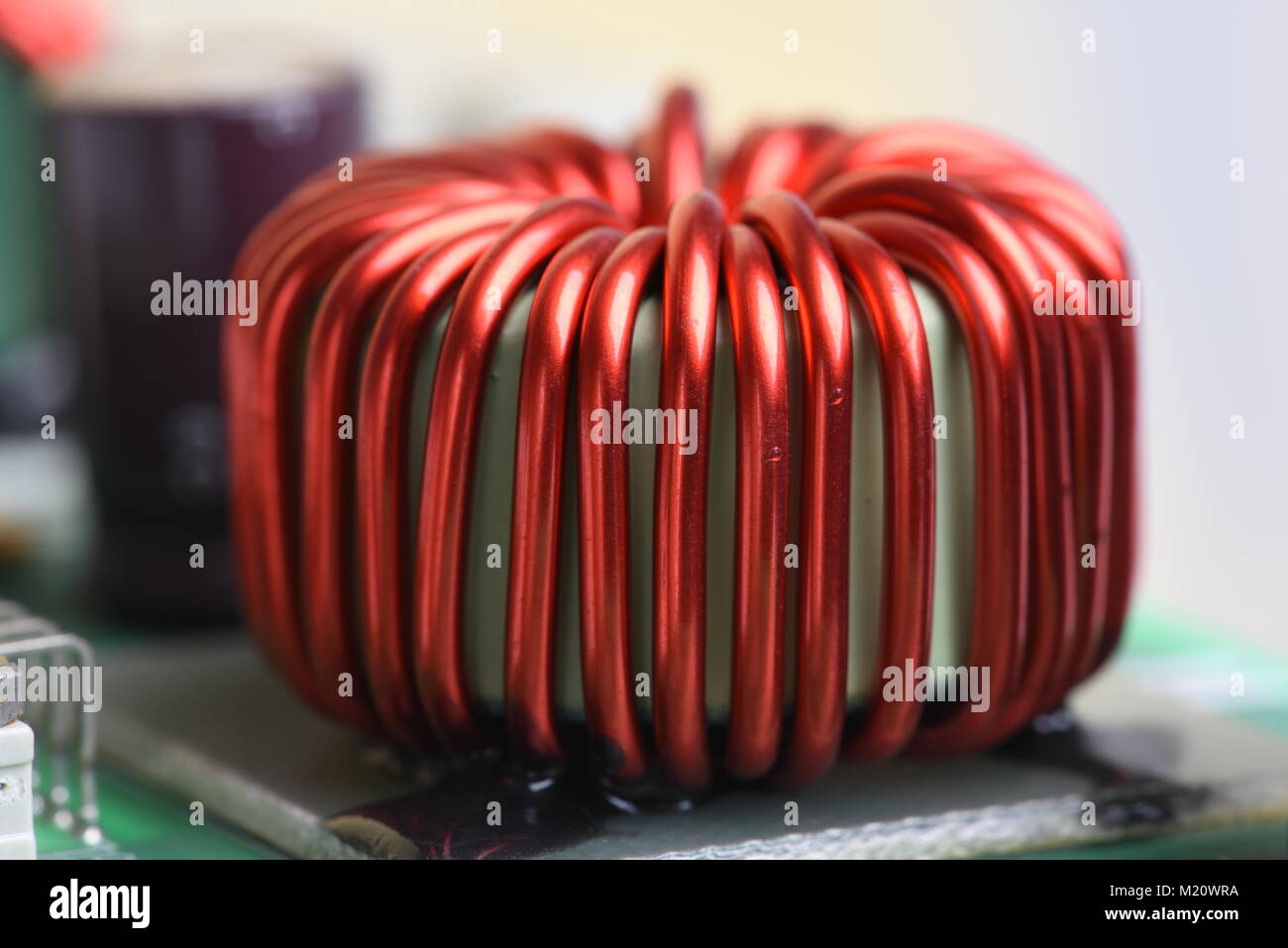 Copper Coil Inductor Stock Photo Alamy