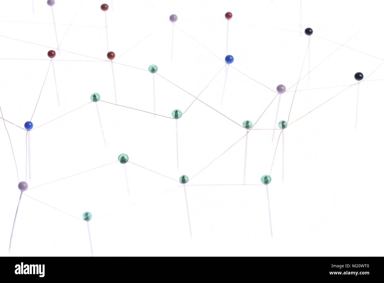 Network between pin, social media and concept Stock Photo Alamy