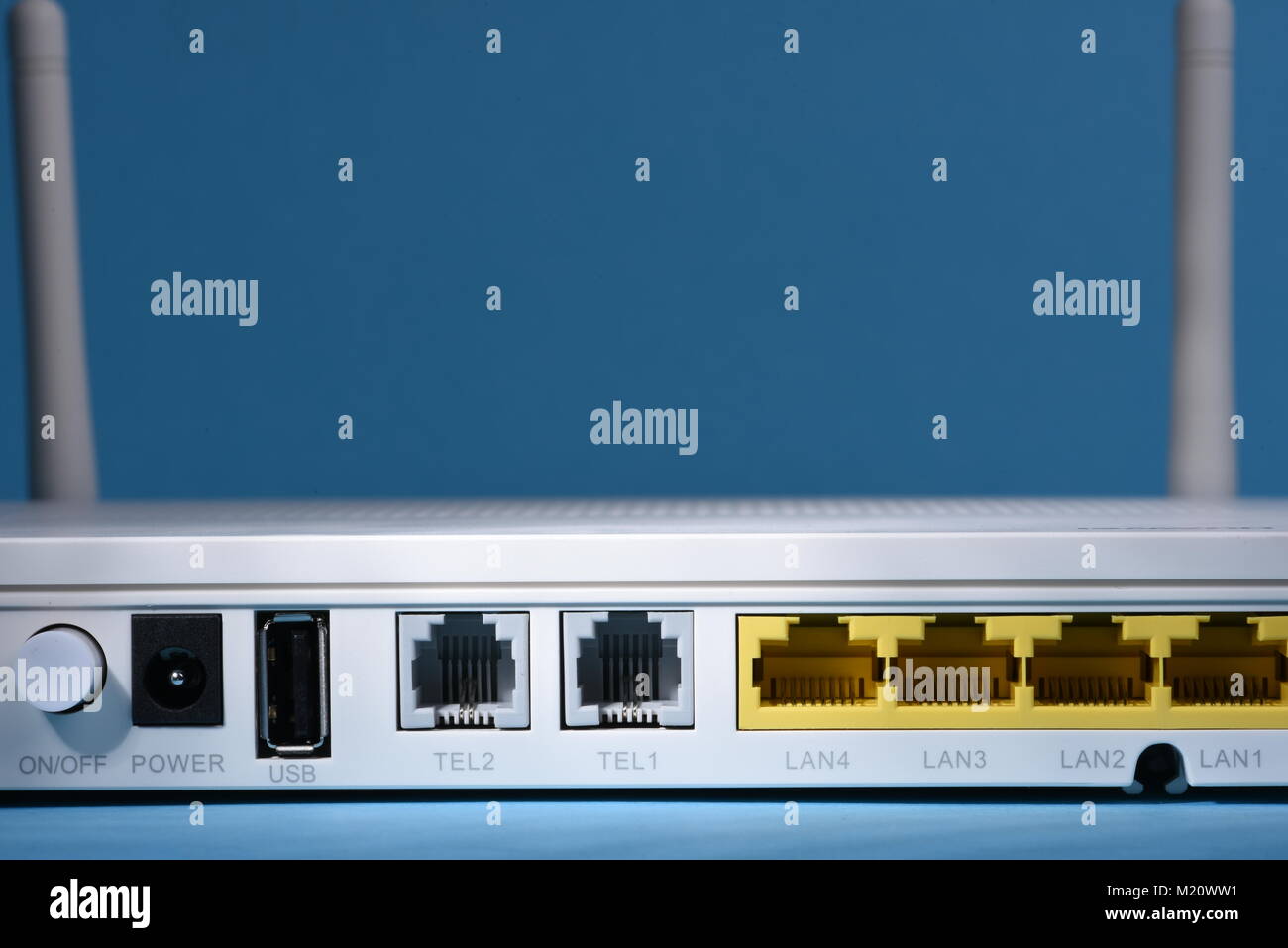 Closeup of wireless router networking device Stock Photo Alamy