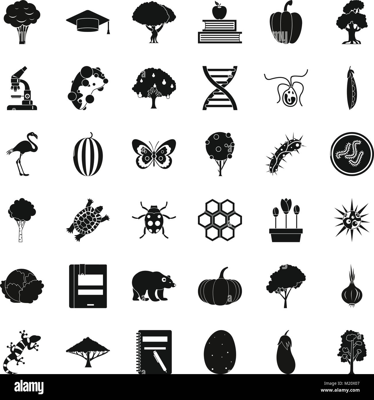 Microbiology icons set, simple style Stock Vector Image & Art - Alamy