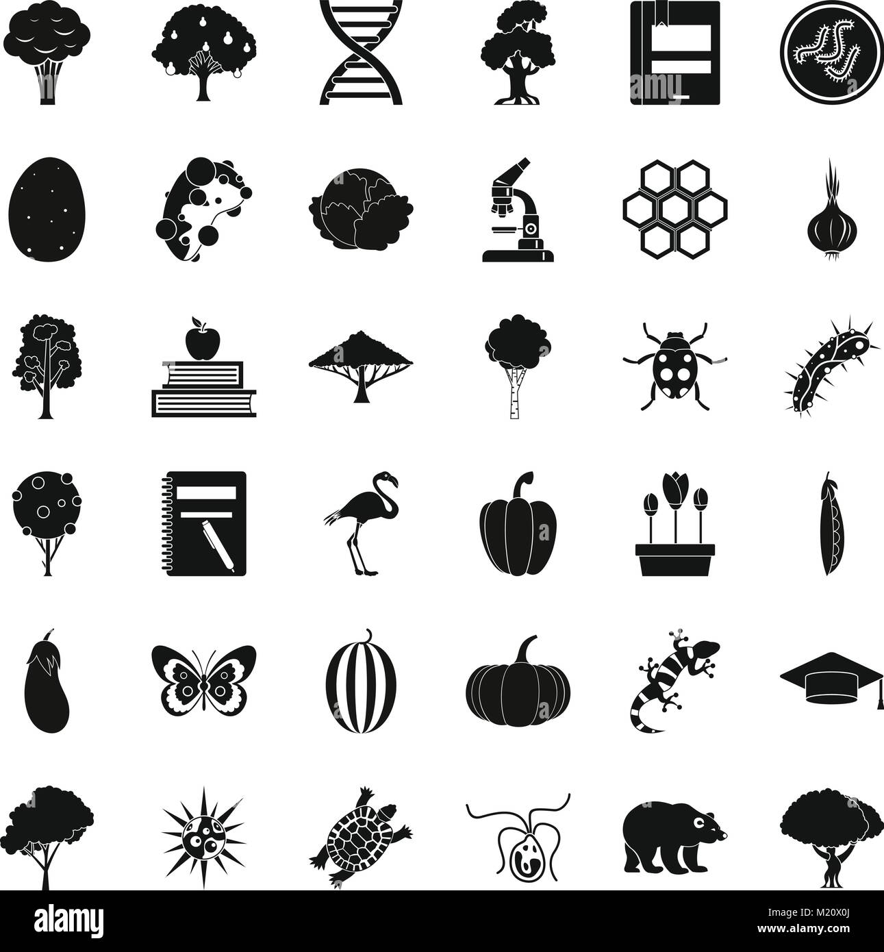 Microbiological icons set, simple style Stock Vector Image & Art - Alamy