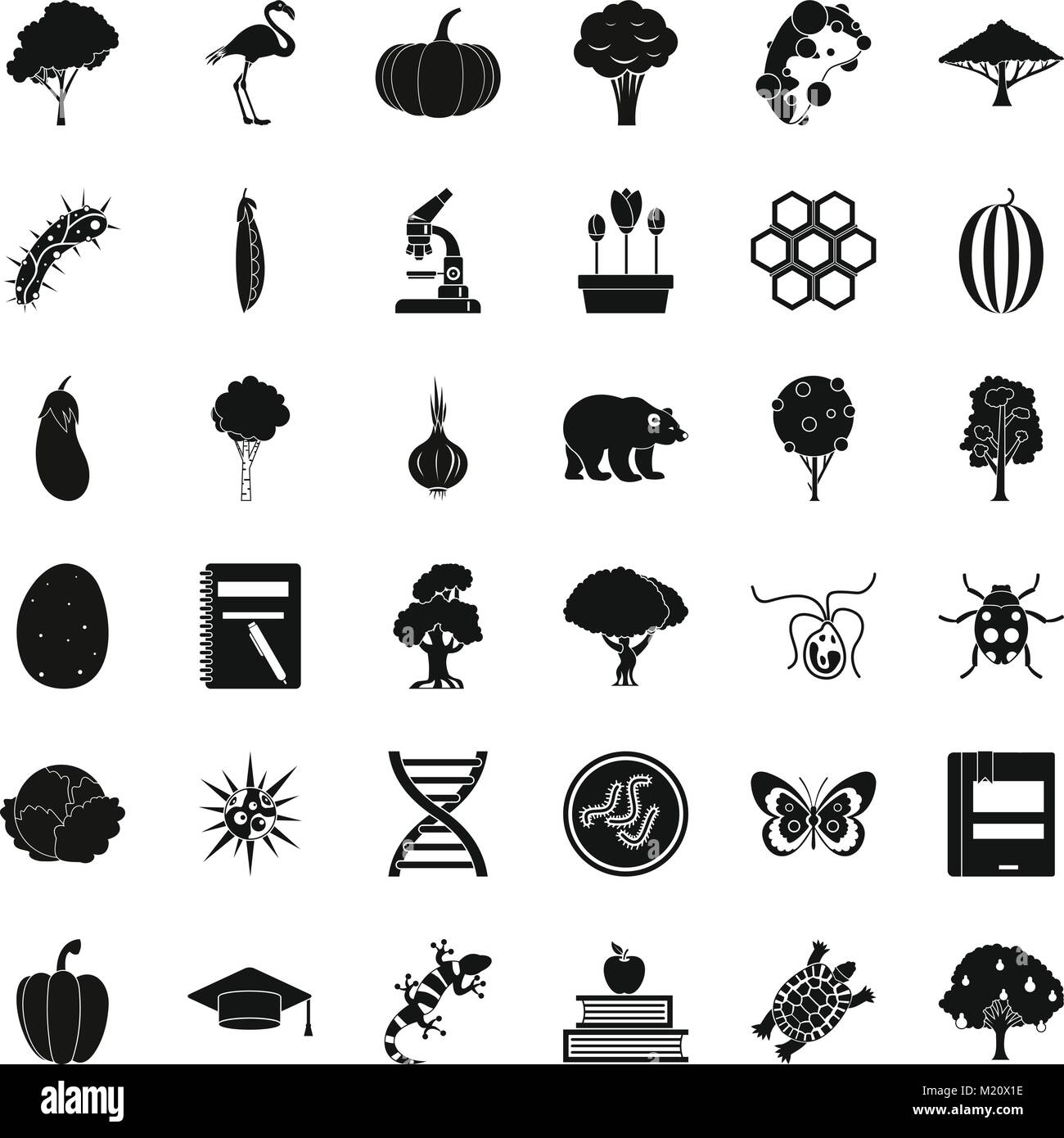 Fauna environment icons set, simple style Stock Vector Image & Art - Alamy