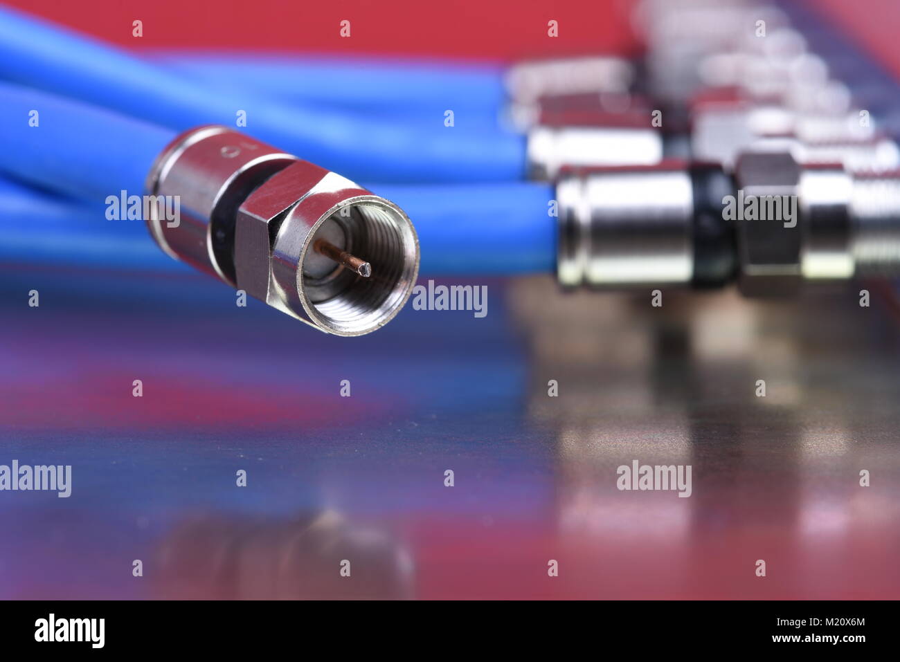 Coaxial tv cables Stock Photo Alamy