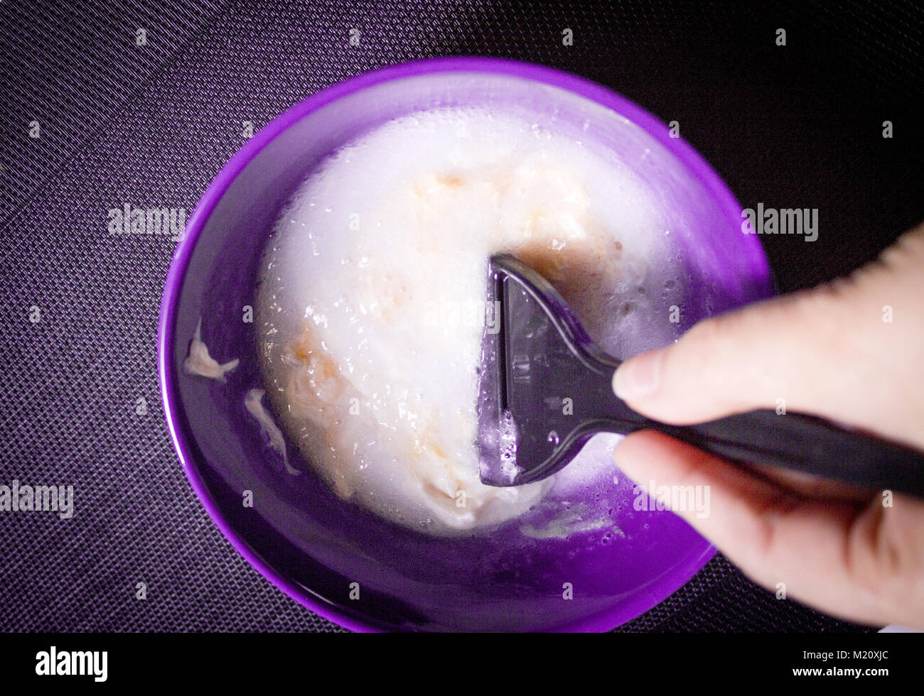 Woman Removing Hair Dye Mixture Stock Photo 173353892 Alamy