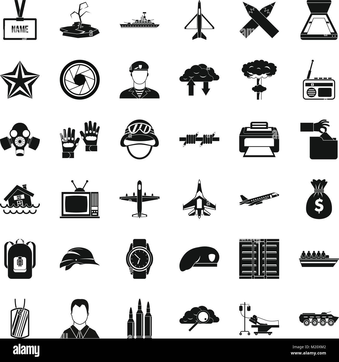 Armed services icons set, simple style Stock Vector Image & Art - Alamy