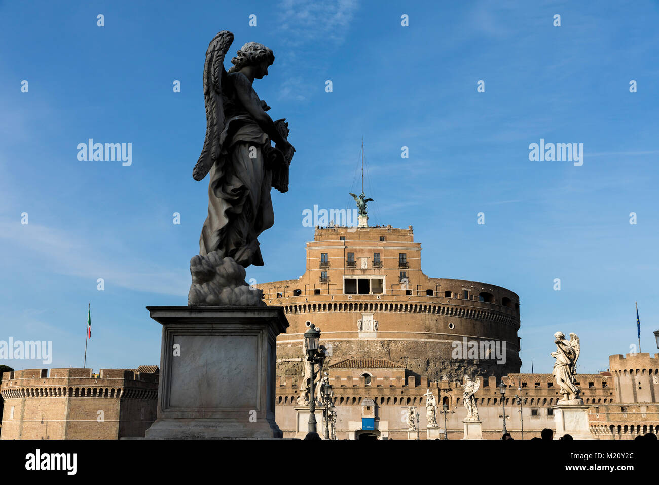 Castel Sant’Angelo view from the bridge Rome Italy Stock Photo