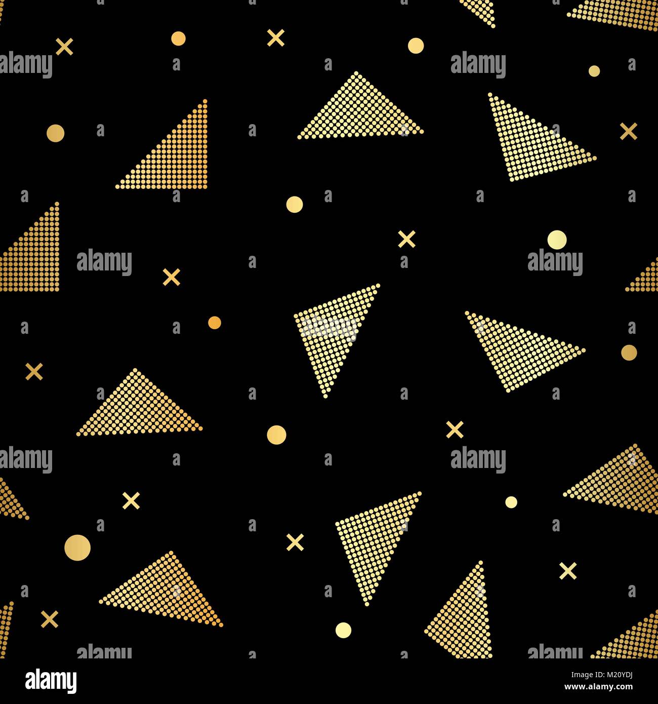 Gold Strangle Pattern Triangle linear gold seamless pattern. Vintage poster Stock Vector ...
