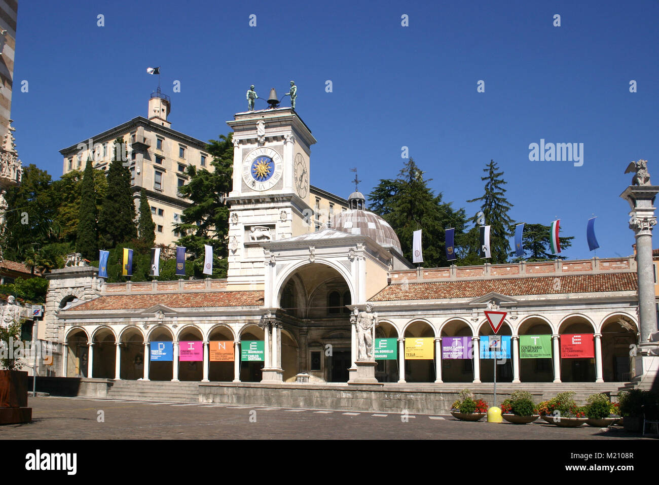 Clock tower and castle in Piazza Liberta, Udine, Friuli Venezia-Giulia,  Italy Stock Photo - Alamy