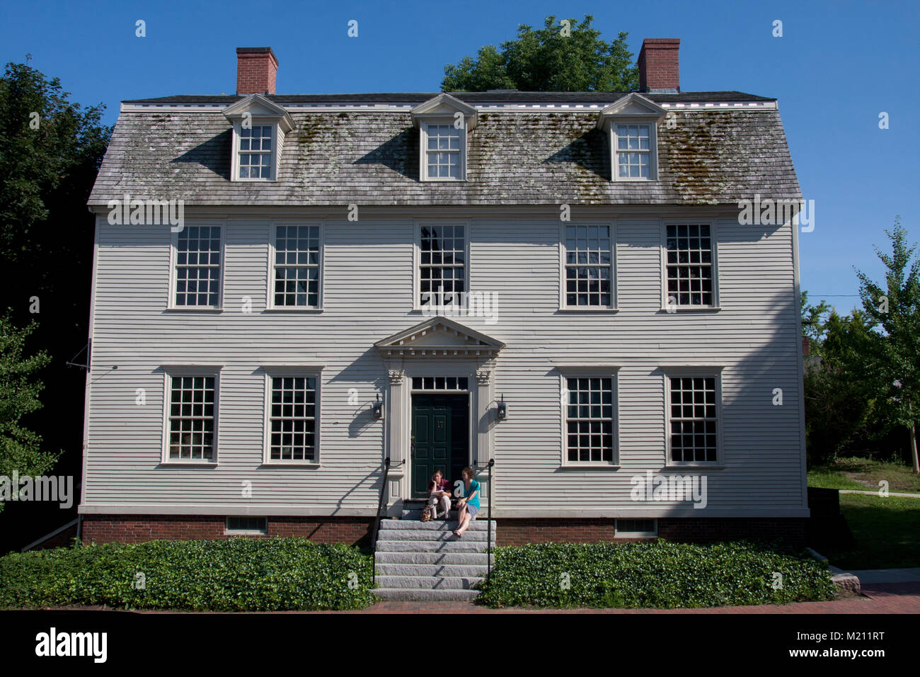 Portsmouth New Hampshire: Strawbery Banke Museum at Puddle Dock, Gov. Goodwin Mansion and gardens Stock Photo