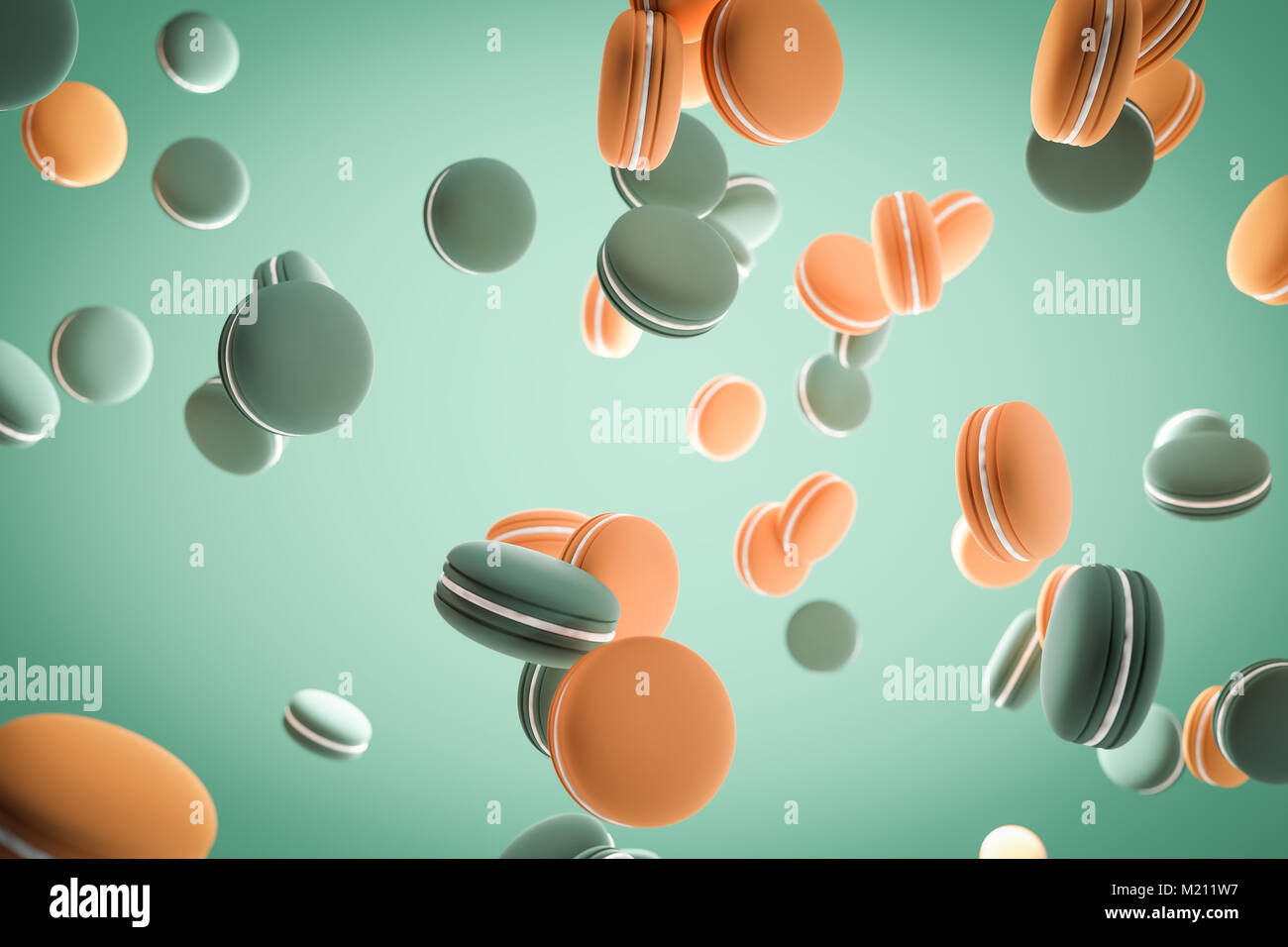 abstract macaron cookie sweet background 3d render Stock Photo - Alamy