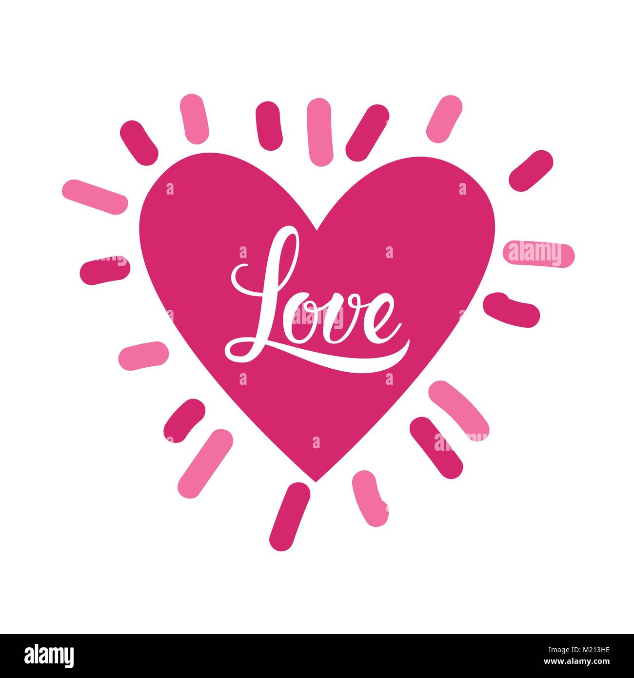 Love Card Background With Pink Heart And Lettering On White Invitation ...