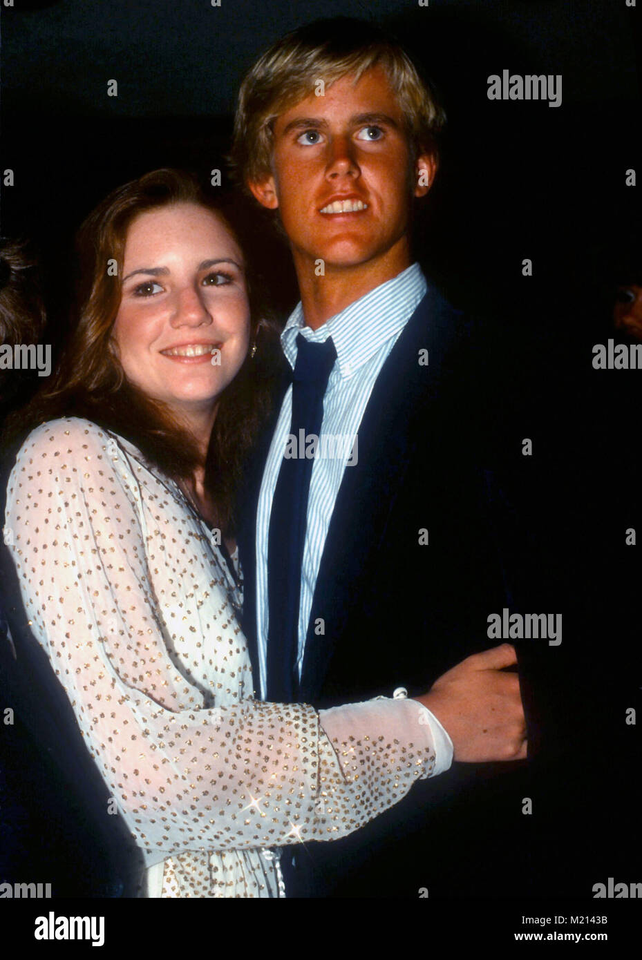 WEST HOLLYWOOD, CA - MAY 17: Actress Melissa Gilbert and actor Michael  Landon Jr. attend NBC party