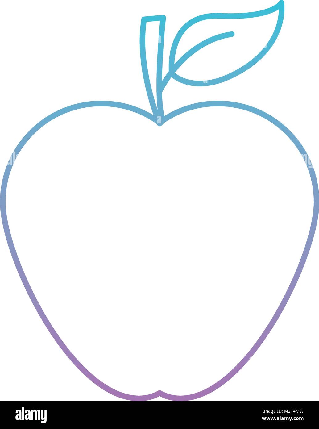 apple fruit in degraded blue to purple color contour Stock Vector Image ...