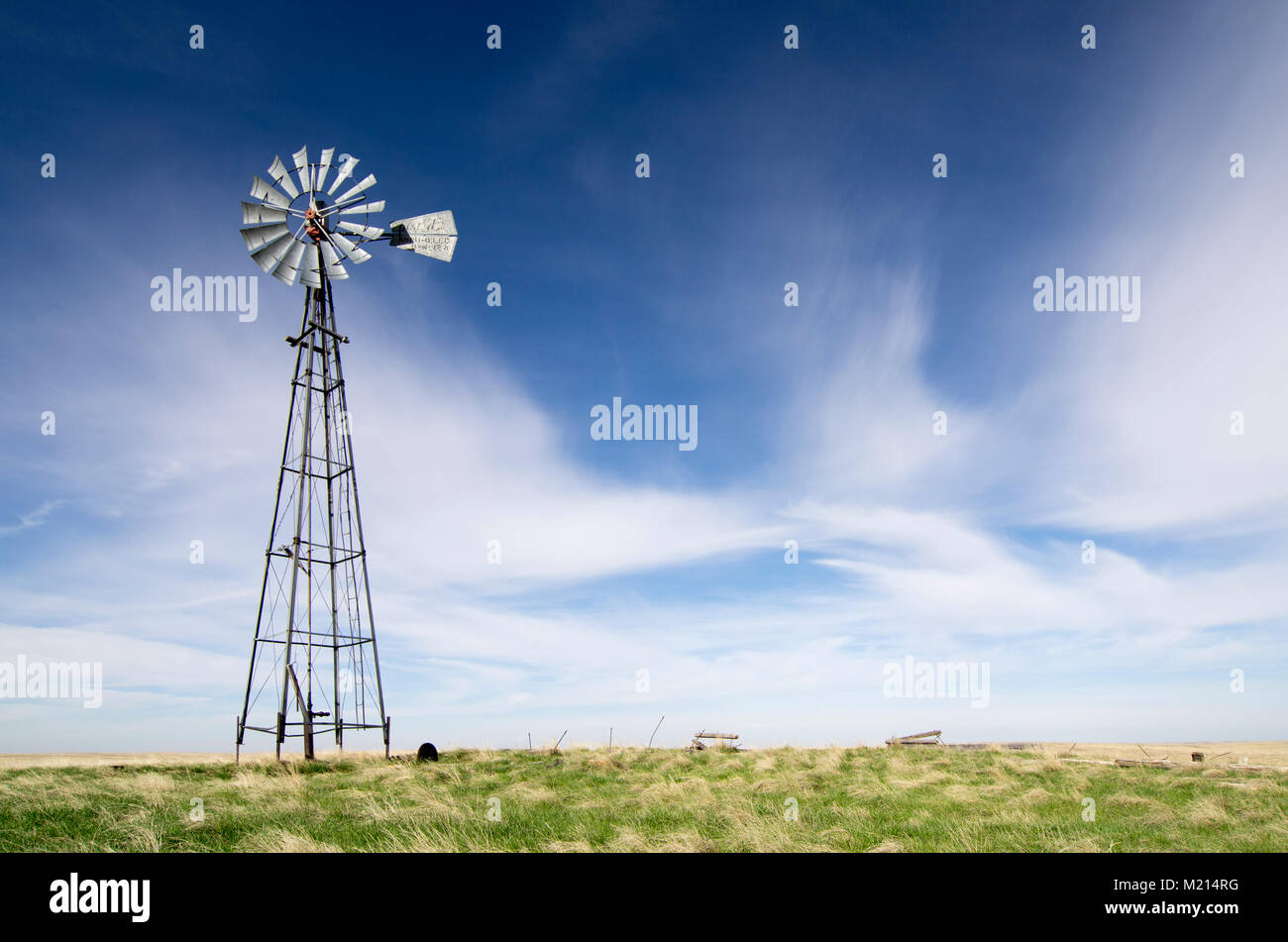 Newell County, Alberta, Canada. Old windmill on the Canadian Prairies