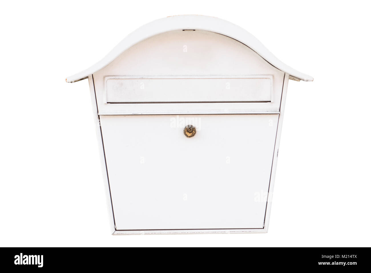 White metal mailbox isolated on a white background. Path saved. Big