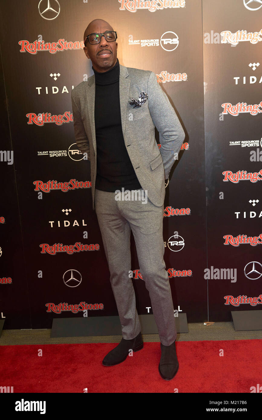 Minneapolis, USA, 3 Feb 2018. JB Smoove poses at the Rolling Stone Super Bowl Party at International Market Square on February 2, 2018 in Minneapolis, Minnesota. Credit: Tony Nelson/MediaPunch Credit: MediaPunch Inc/Alamy Live News Stock Photo