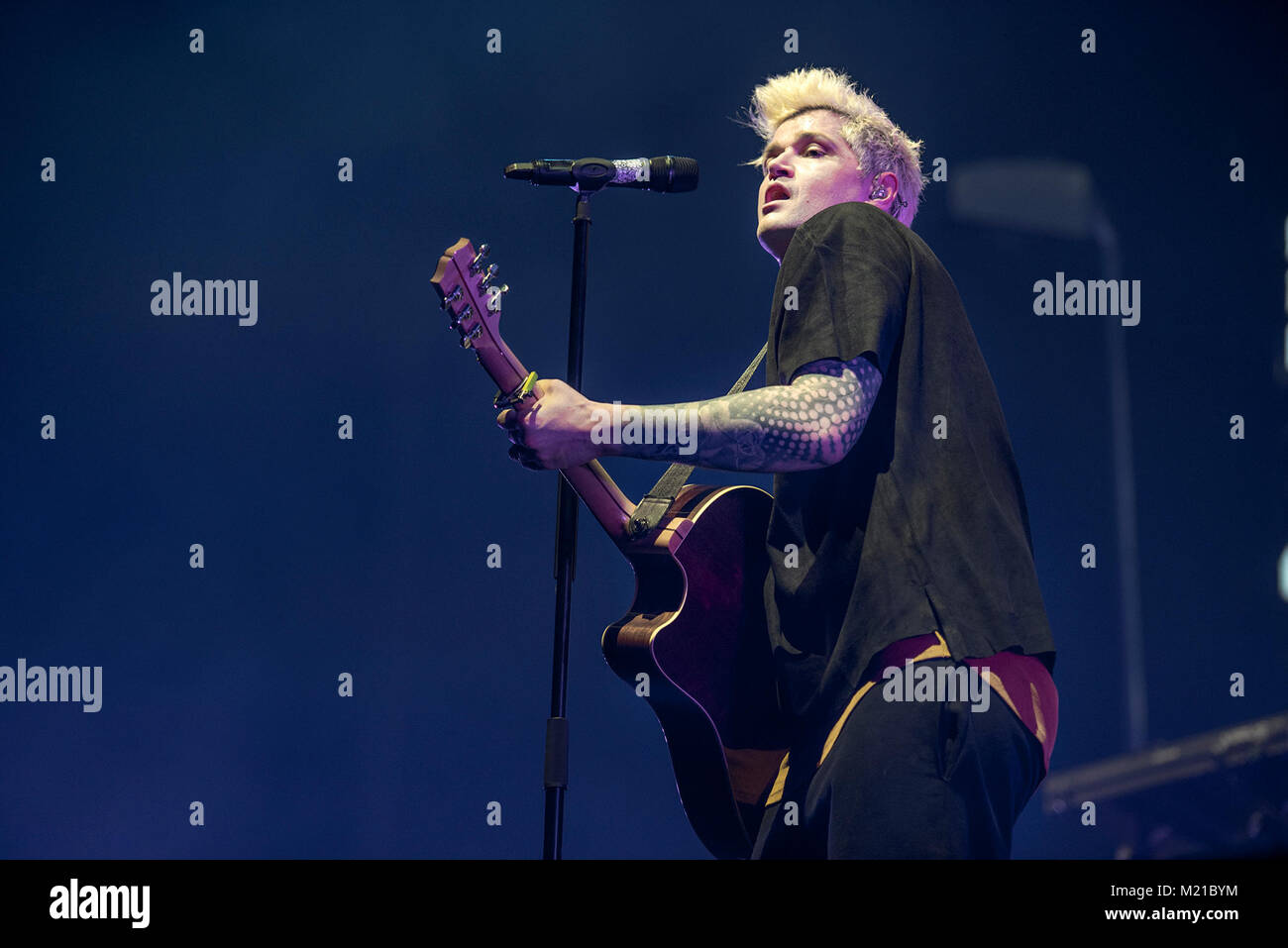 Manchester, UK. 2nd February 2018. Lead vocalist and keyboardist Danny