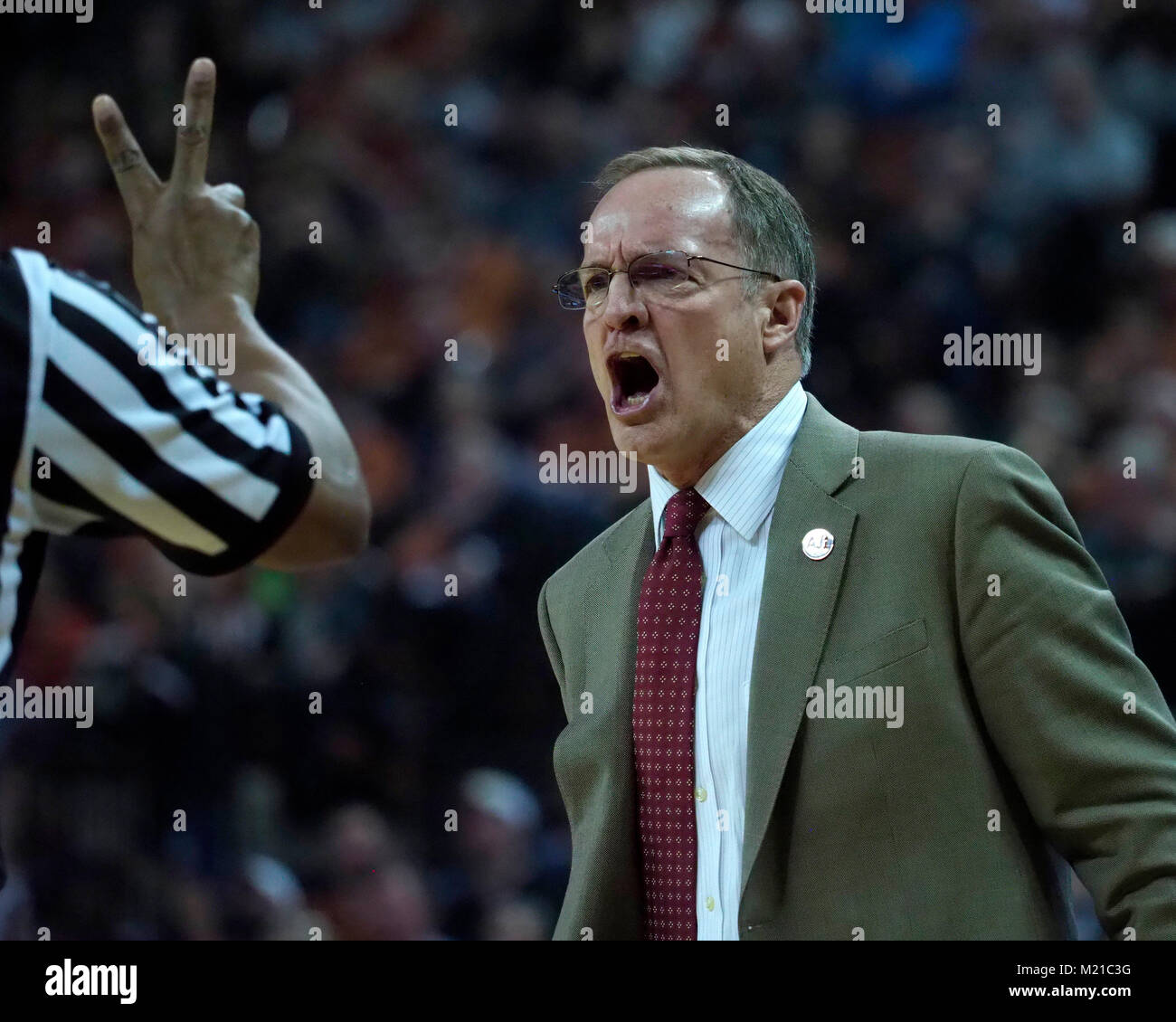 Halftime. 3rd Feb, 2018. Head coach Lon Kruger of the Oklahoma Sooners ...