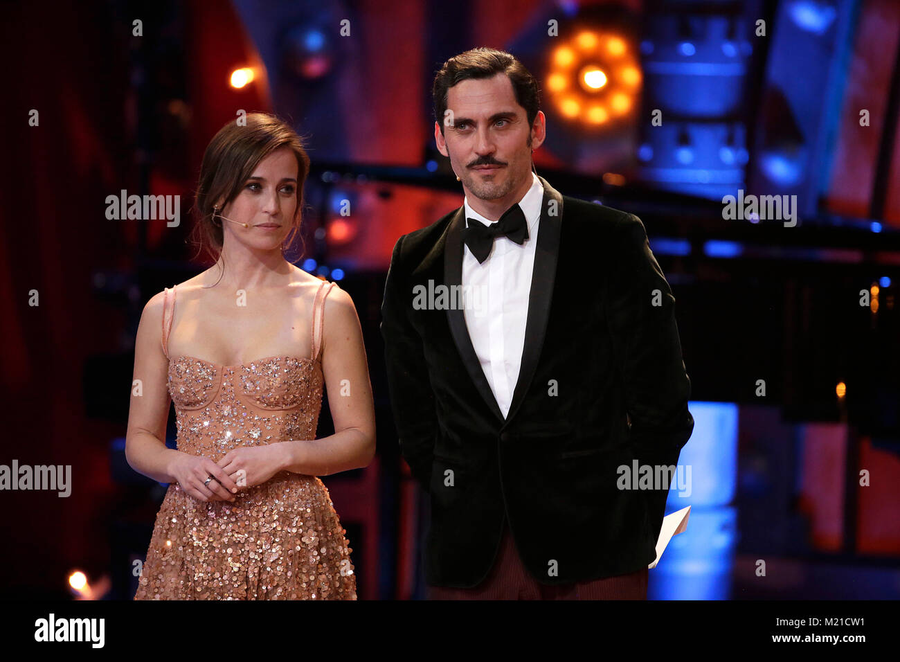 Actors Paco Leon and Marta Etura during the 32th annual Goya Film