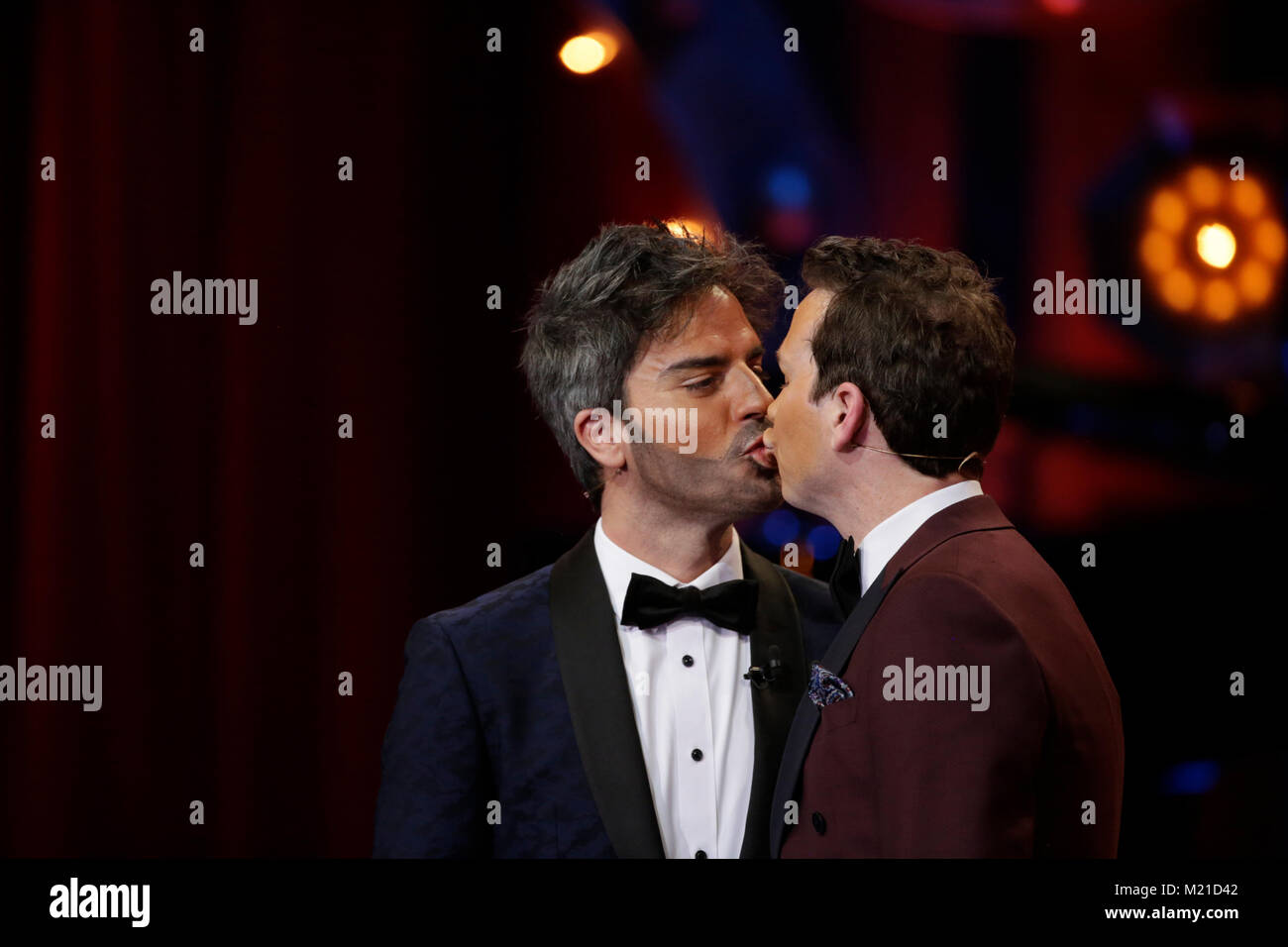 Actors Ernesto Sevilla and Joaquin Reyes (kiss) during the 32th annual ...