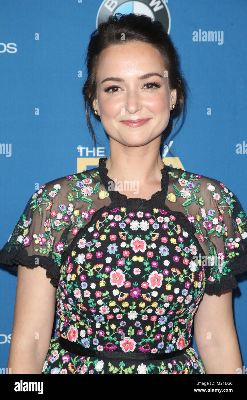 Beverly Hills, Ca. 3rd Feb, 2018. Milana Vayntrub at the 70th Annual DGA Awards at The Beverly Hilton Hotel in Beverly Hills, California on February 3, 2018. Credit: Faye Sadou/Media Punch/Alamy Live News Stock Photo