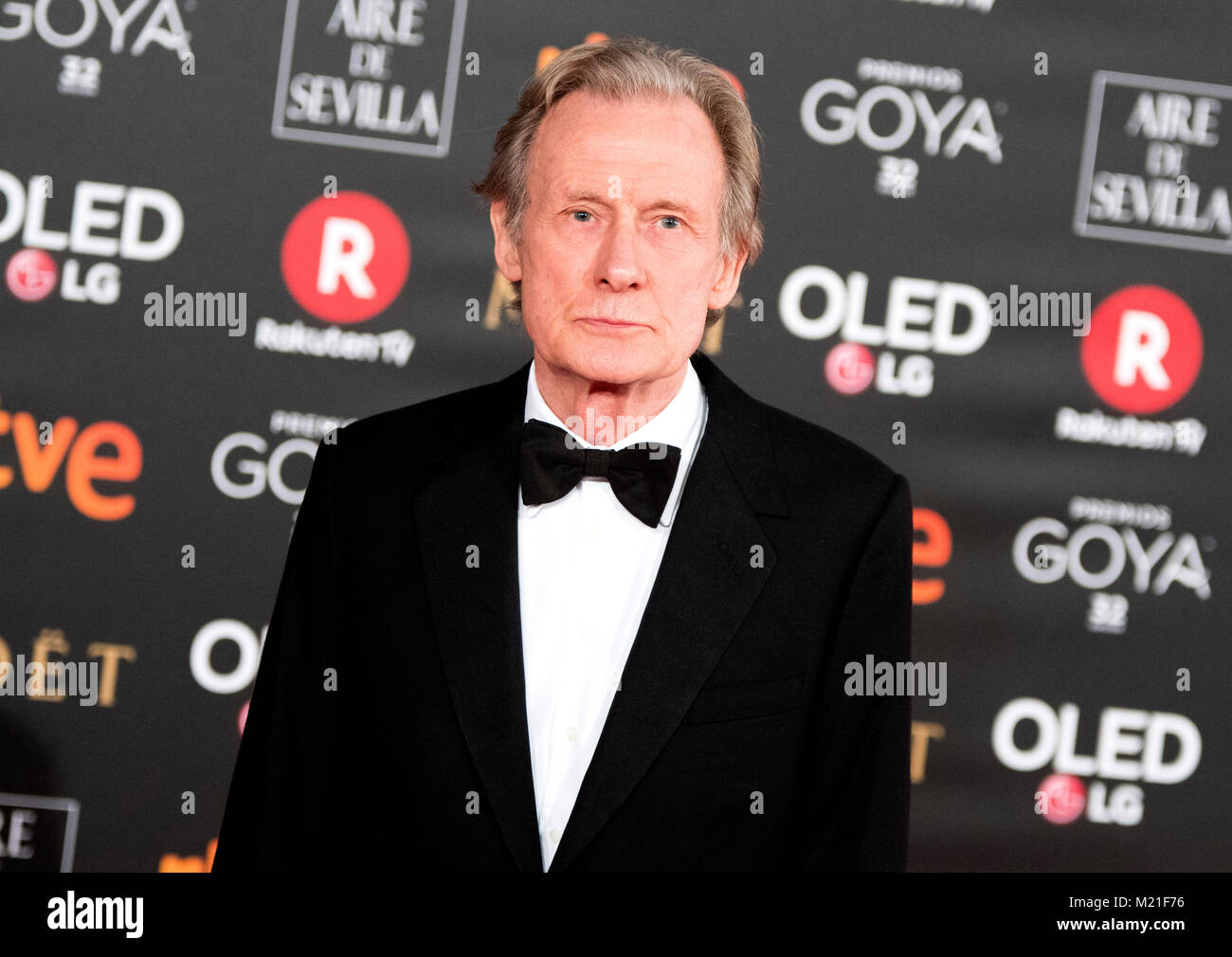 Madrid, Spain. 3rd British actor Bill Nighy and nomine for Secundary actor February, 2018. during the red carpet of Spanish Film Awards 'Goya' on February 3, 2018 in Madrid, Spain. ©David Gato/Alamy Live News Stock Photo