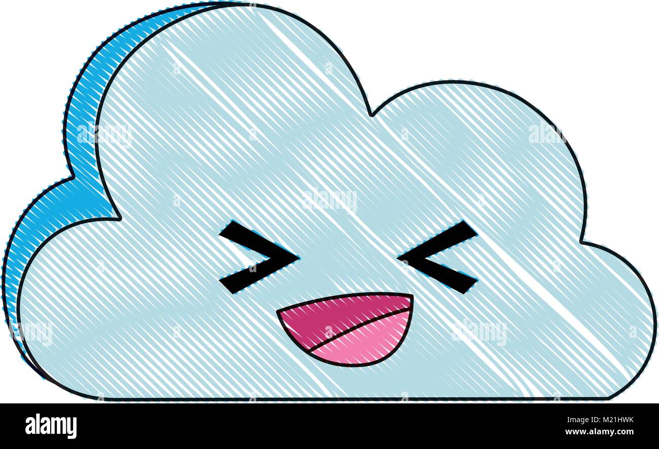 grated happy natural cloud weather kawaii Stock Vector Image & Art - Alamy
