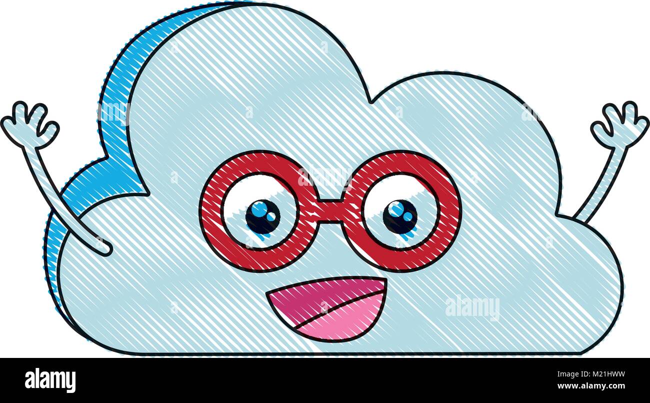 grated cheerful natural cloud weather kawaii Stock Vector Image & Art ...