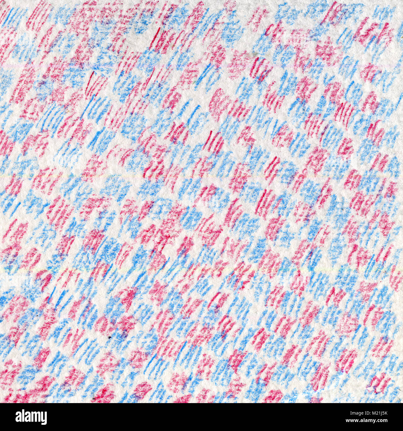 Blue-red  texture. Oblique colored pencil strokes. Drawing by hand.  Background for a web page, abstraction, fabric pattern. Stock Photo