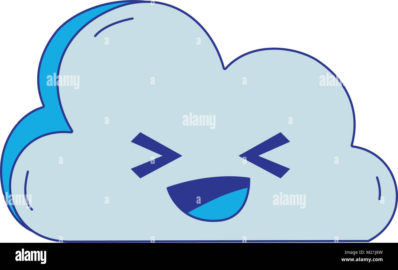 full color happy natural cloud weather kawaii Stock Vector Image & Art ...