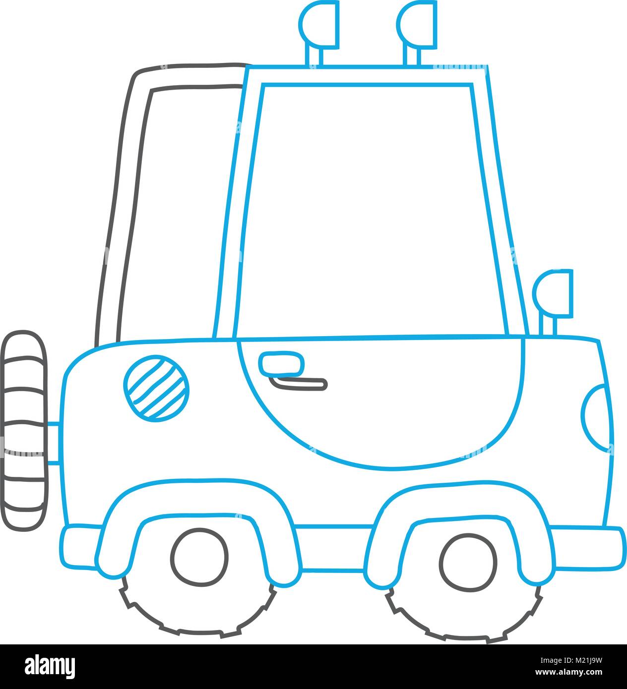 color line tractor farm vehicle plant transport Stock Vector Image ...