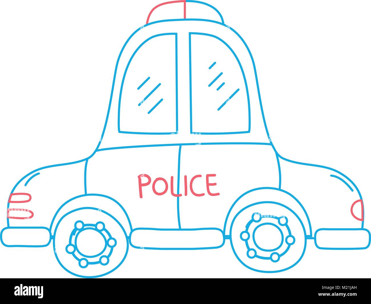 color line emergency police car transport with siren Stock Vector Image ...
