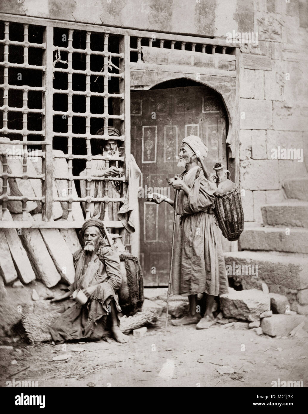 c.1880s Egypt Cairo water carriers porters Stock Photo Alamy