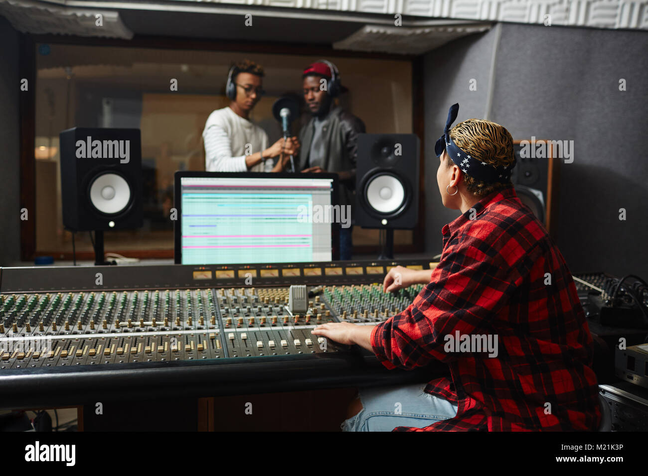 Work of sound operator Stock Photo Alamy