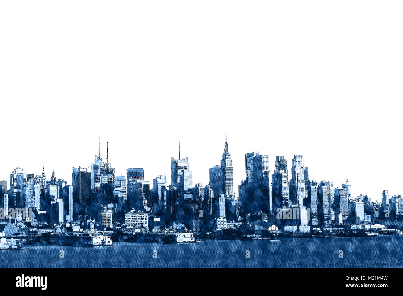 Manhattan seen from New Jersey - your way Stock Photo