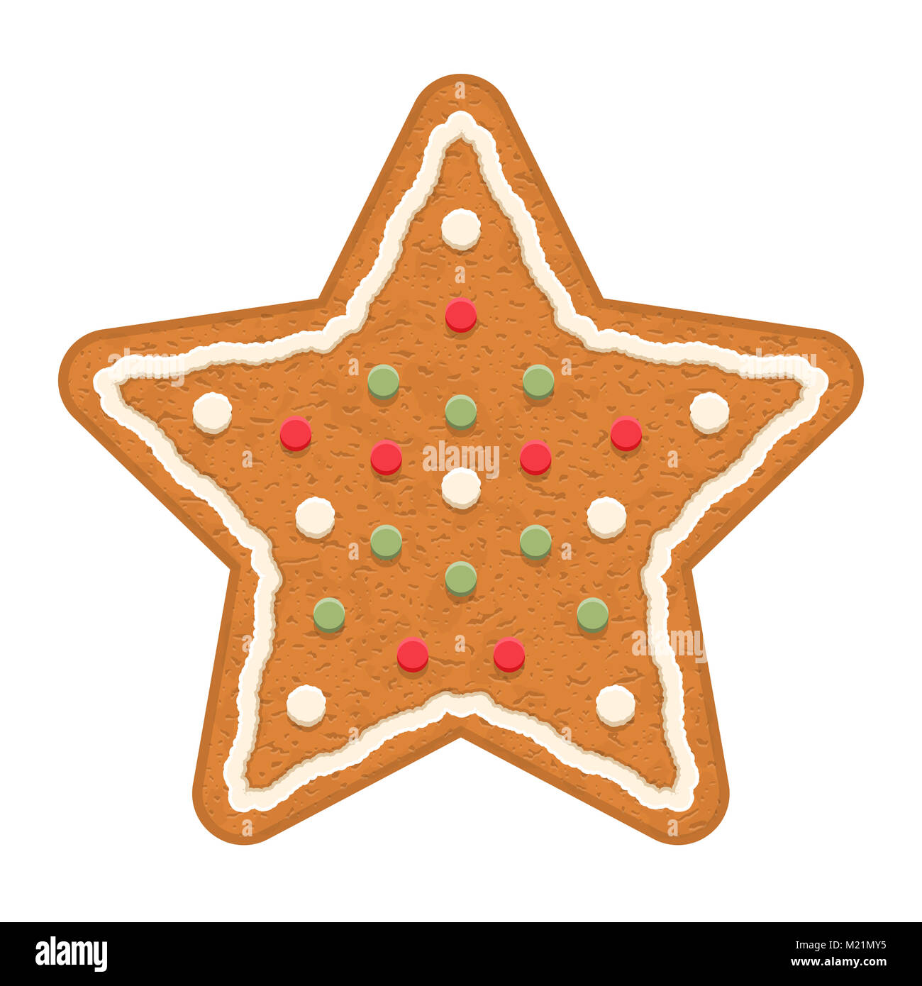Gingerbread star, traditional Christmas cookie, vector eps10 illustration Stock Photo