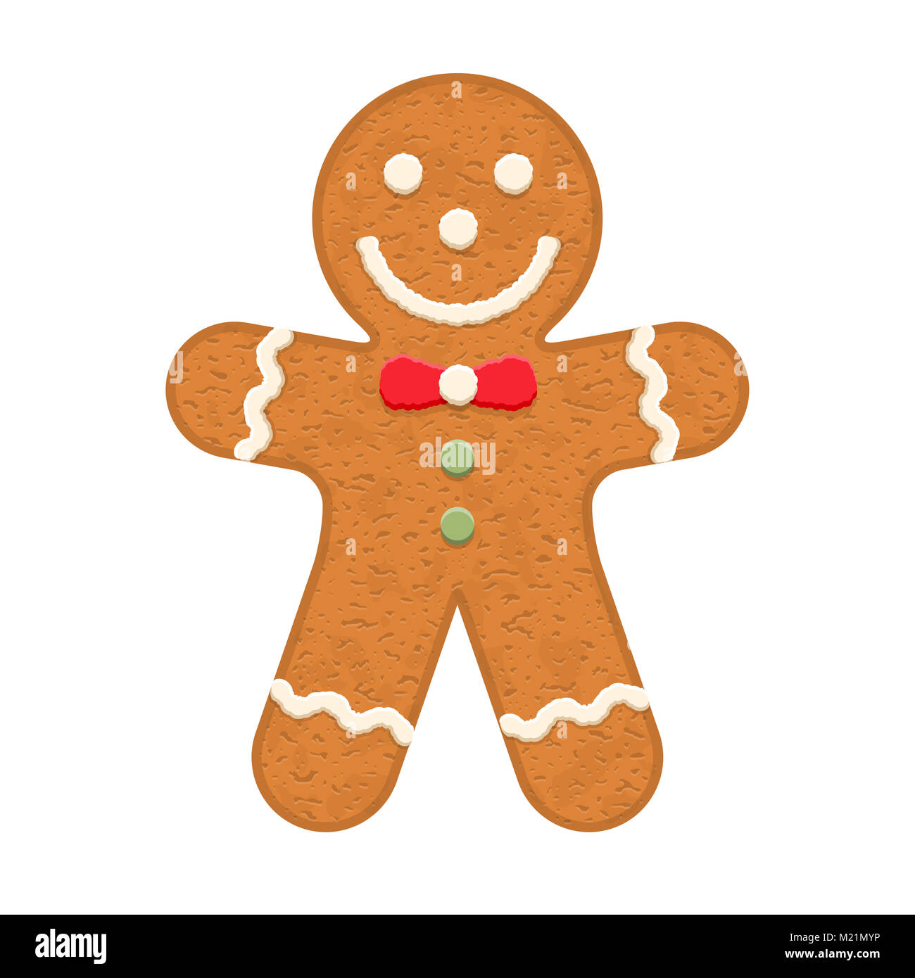 Gingerbread man, traditional Christmas cookie, vector eps10 illustration Stock Photo