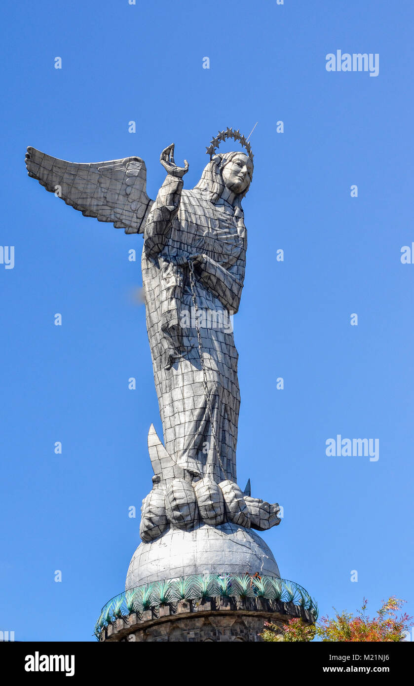 El Panecillo is a 200-metre-high hill of volcanic-origin, with l Stock Photo